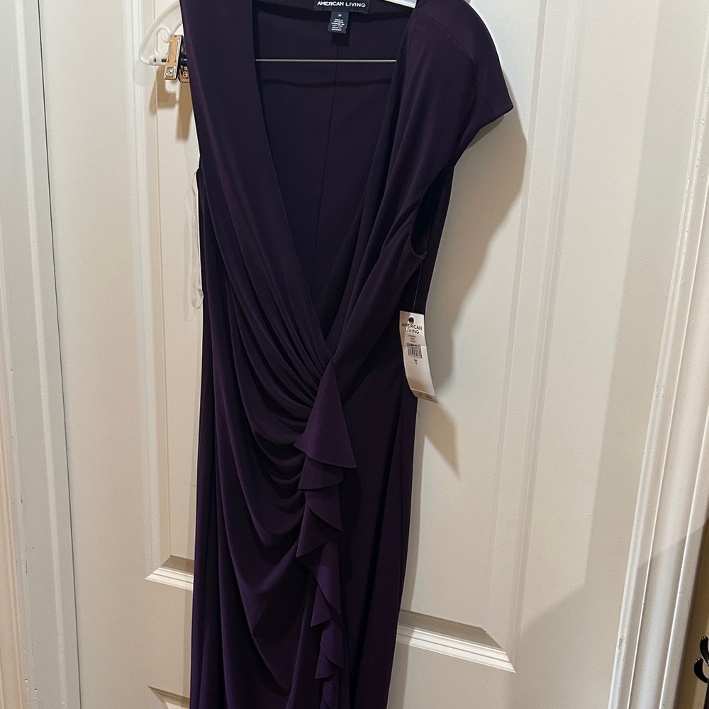 Deep Purple NWT Asymmetrical Ruched front Dress